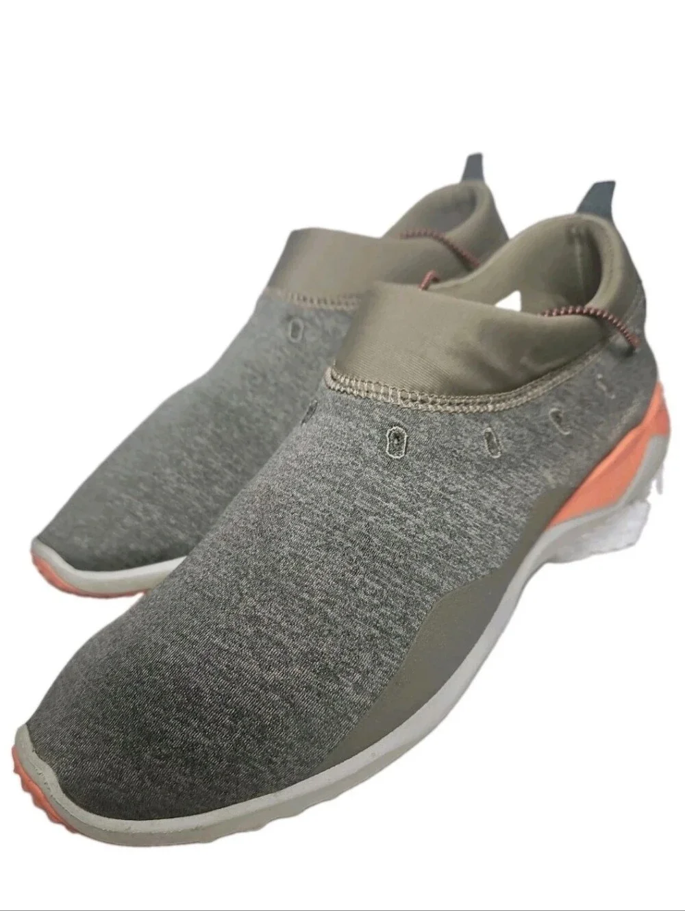 Merrell Cloud Moc Knit Slip-On Sneaker   Women 8.5 Gray/Orange Walk 515738[8A
